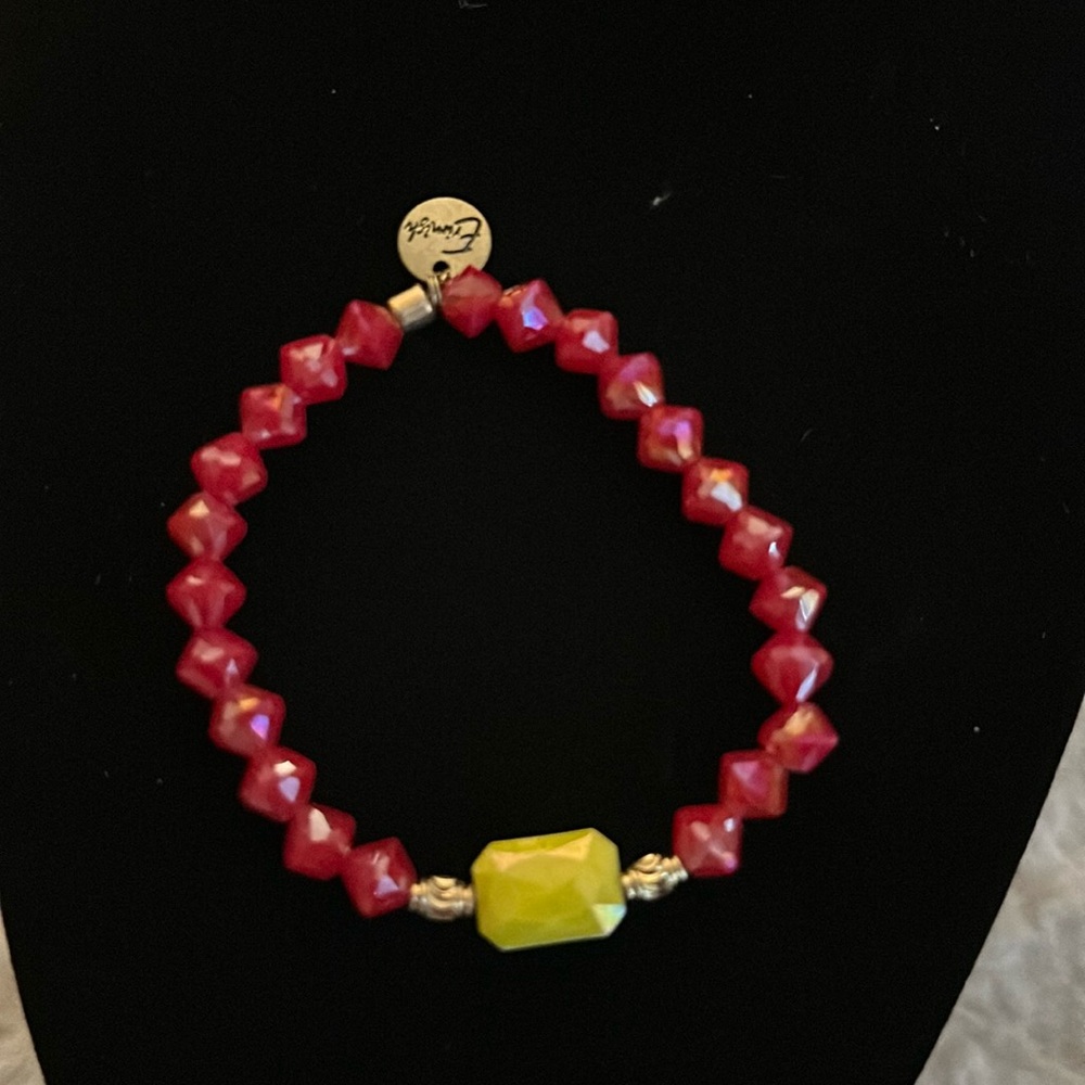 Erimish Red Yellow and Gold Beaded Bracelet